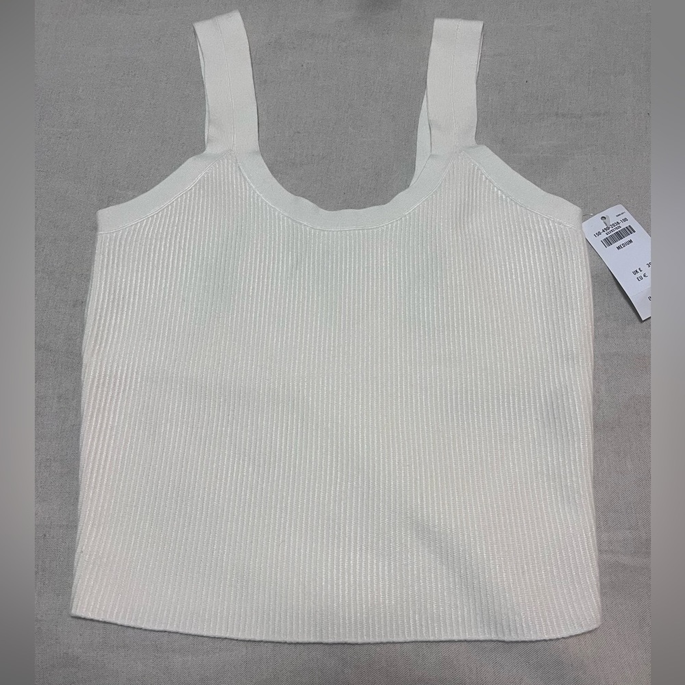 White/cream Slim Scoopneck Sweater Tank